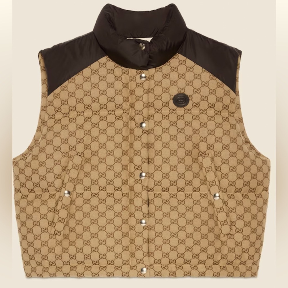 Gucci Monogram Vest in Tan and Black